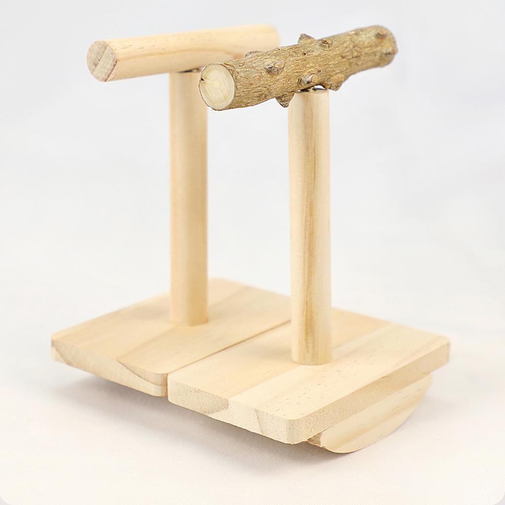 Parrot Rocking Stand Bird Toy Prickly Ash Wood Interactive Spinning Perch for Small To Medium Parrots