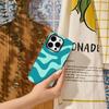 Blue Green Wave Pattern Phone Case for IPhone 16 15 14 13 12 11 X XS XR XSMAX 7 8 Pro Max Plus Double-layer Back Cover