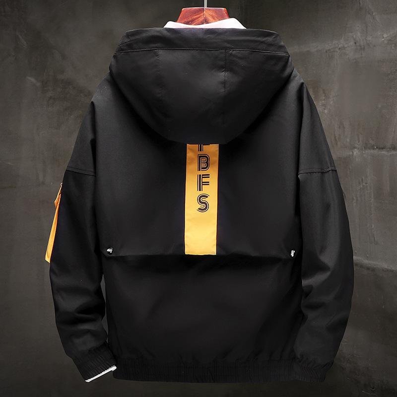 Giacca con cappuccio da uomo Giacca da lavoro personalizzata Primavera e Autunno Nuova ampia casual sportiva di tendenza versatile