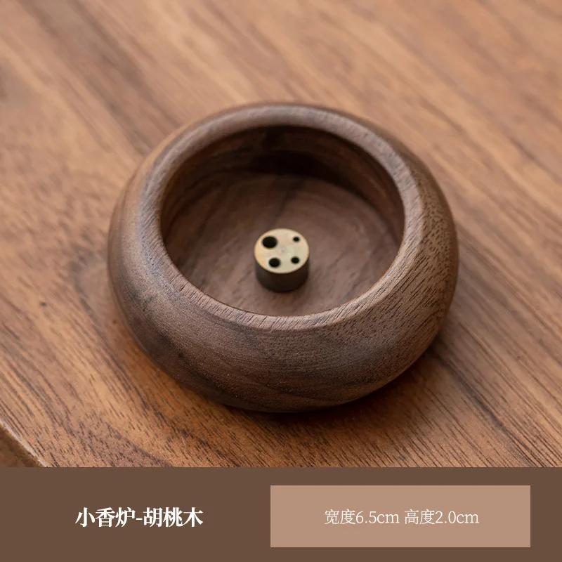 Wooden Mini Incense Holder Bowl Type Rosewood Incense Burner Stick Holder 4 Holes Smell Aromatic Bowl Shape Censer