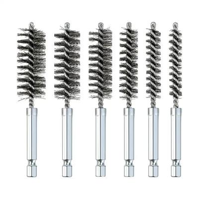 Stainless Steel Bore Brush Metal Bore Brush Kit Cleaning Brushes Tool For Automotive Interiors Pipes Drill Impact Tool Cleaning