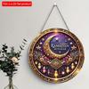 2D flach 20*20cm 1 Stück Ramadan Mubarak Mond Sterne Thema Wunderschöner Retro-Stil Runde Holzornamente, Islamische Muslimische Szene höchste Qualität Party Front