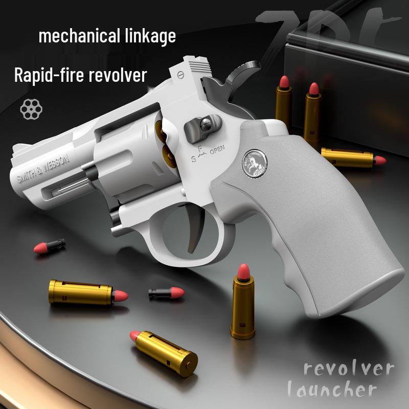 ZP-5 Rapid-Fire Soft Bullet Toy Revolver with Linkage Blowback for Kids