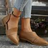 2025 Autumn/Winter New Arrivals - Square-Heel  Boots Pointed-Toe Single Shoes with Side Cutouts  Women's Boots
