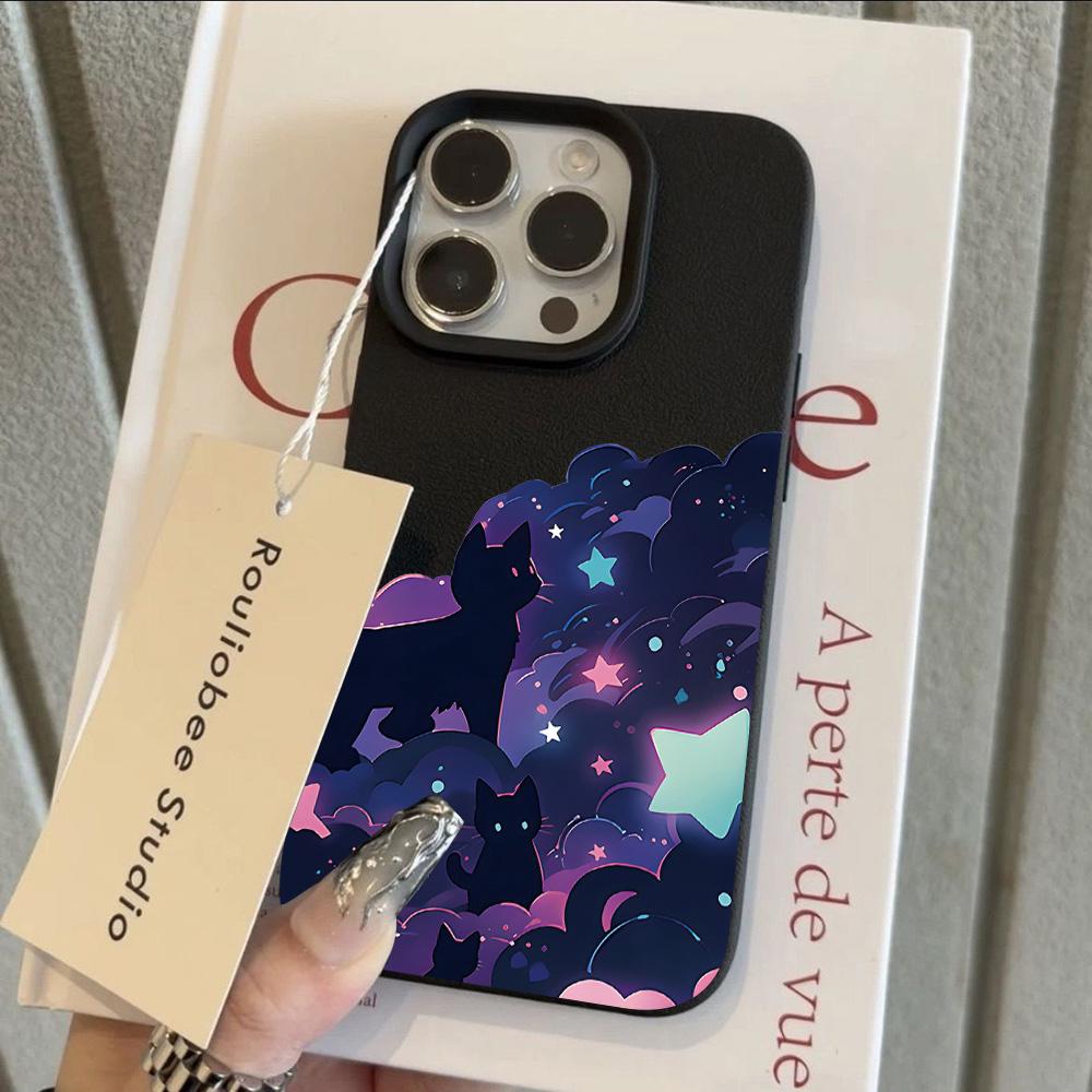

HOT Cartoon Cat Cool Lichee leather pattern Phone Case For Redmi Note 14 13 12 11 10 9 8 Pro Plus 4G 5G Shockproof Cover Note 10