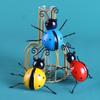 Nieuw 5-1 Stuks Mini Metalen Lieveheersbeestje Hek Hanger Muurhanger Ornament Beeldje Buiten Terras Tuin Beeldje Beeldhouwwerk Huisdecoratie