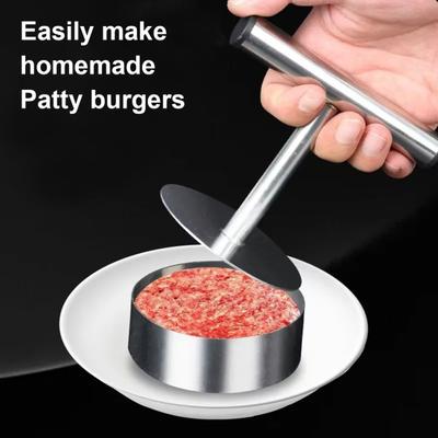 Burgerpresse, Edelstahl-Burger-Smasher, runde Speckpresse, multifunktionales Küchenwerkzeug für Rindfleisch, Hühnchen, Truthahn