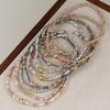 9pcs Set Multi-Layer Handmade Bracelet Set Elastic Bead Bangle Set  Women Daily Wear