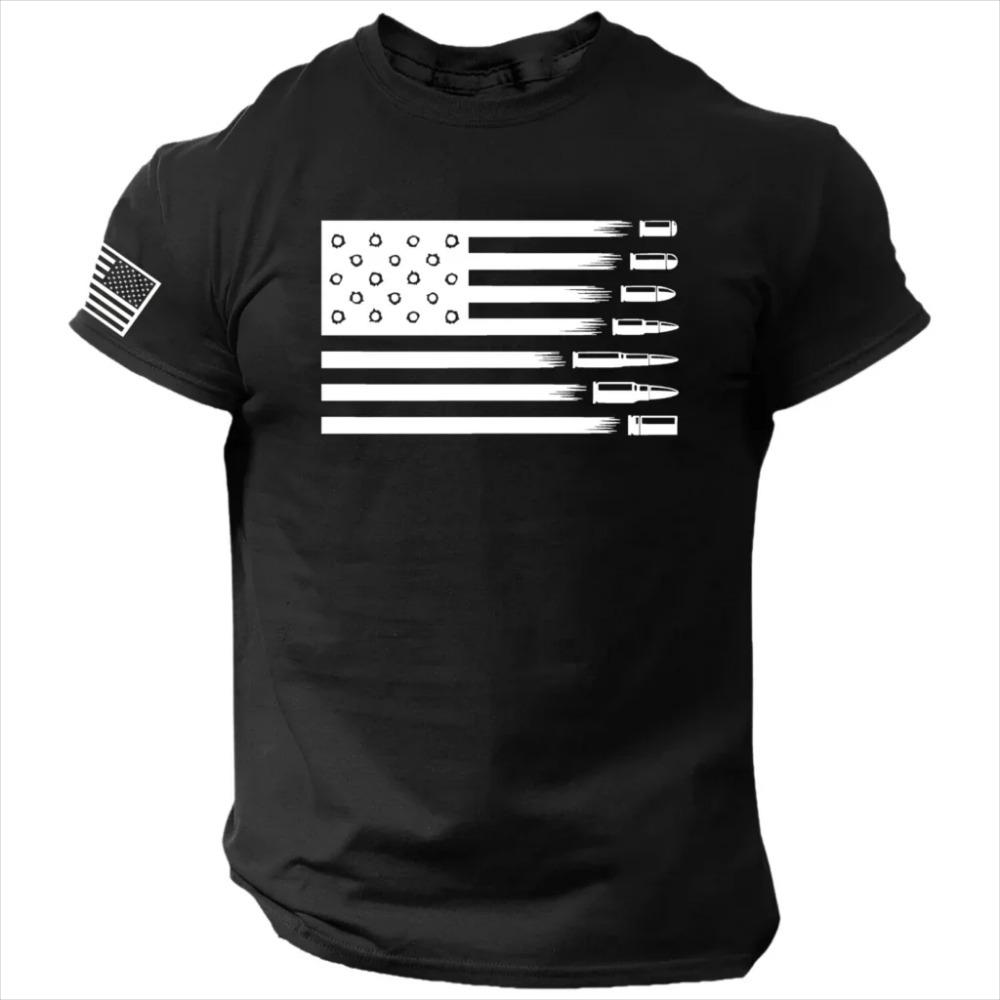 3D Printing Military Patriotic Abandoned Skull Men's T-Shirt Short Sleeve T-Shirt Sportswear 26 Tops Short T-Shirt