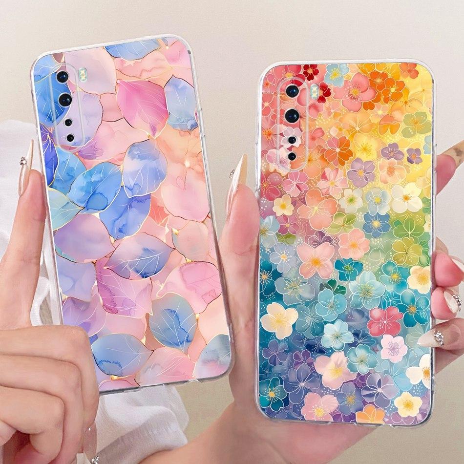 For OnePlus Nord / 8 Nord 5G / Z AC2001 AC2003 Cute Flower Butterfly Cat Painted Case For 1+ Nord Soft Silicone TPU Phone Cases