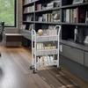Metal Frame Kitchen Cart with Metal Mesh, Rust-Resistant, Small Item Storage, 3 Shelves, 26.5cm Wide x 45.5cm Deep x 63.5cm High [Parallel Import]