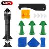 5 In 1 Silicone Mould Removal Sealant Smooth Scraper Caulk Finisher Grout Kit Hand Tools Set For Car Window Kitchens Bathrooms