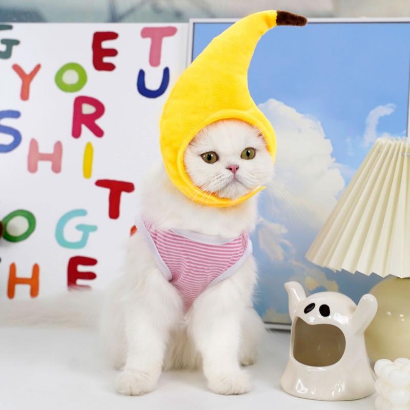 Cappelli di Girasole per Animali Domestici, Copricapo a Banana per Cani e Gatti, Copricapo per Gatti, Forniture per Teddy Bulldog Francese