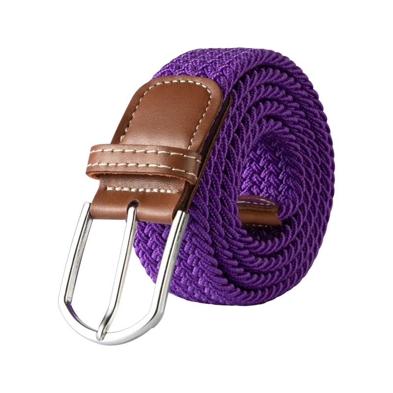 120cm Unisex Elastic Fabric Casual Belt Pin Buckle Expandable Braided Stretch Canvas Simple and Stylish Leisure Men Women Belt