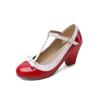 Girls' Shoes Women Mary Jane Shoes Lolita High Heels Bow T-Strap Wedding Pumps Thick Heels Shoes Bridal Princess Footwear 32-43