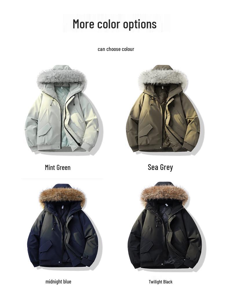 Men's Versatile Hooded Thick Cotton Padded Winter Jacket for Climbing and Sports