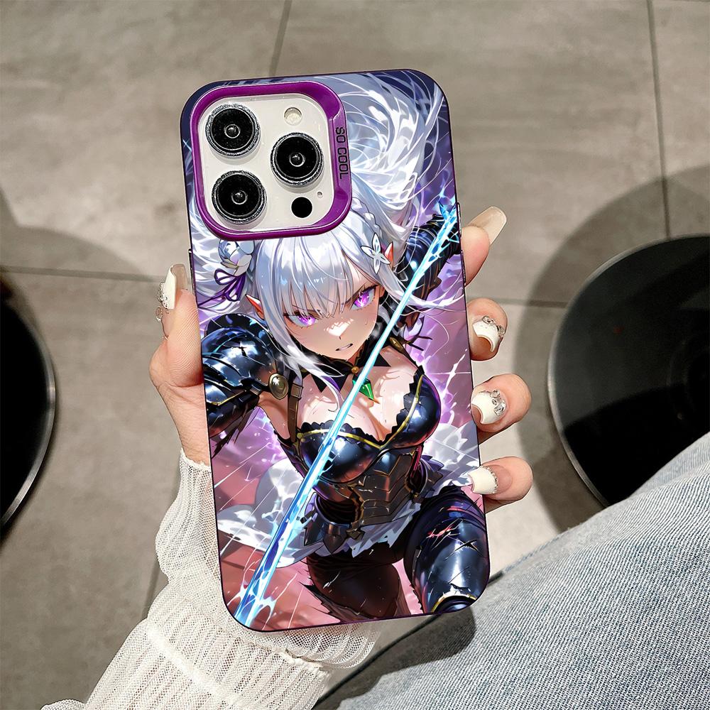 ReZero Emilia Waifu Purple Translucent Mobile Phone Case for iPhone 17 16 15 14 13 12 11 X XR XS Air Pro Max Plus Colorful Cover