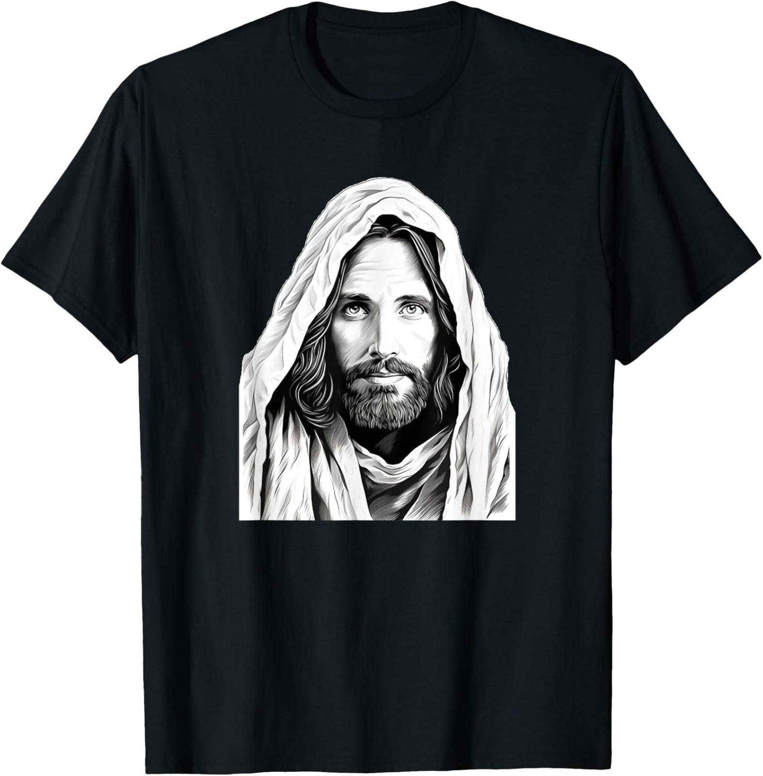 NEW LIMITED Jesus Christ Bible Sketch Face Of Jesus Funny Meme T-Shirt S