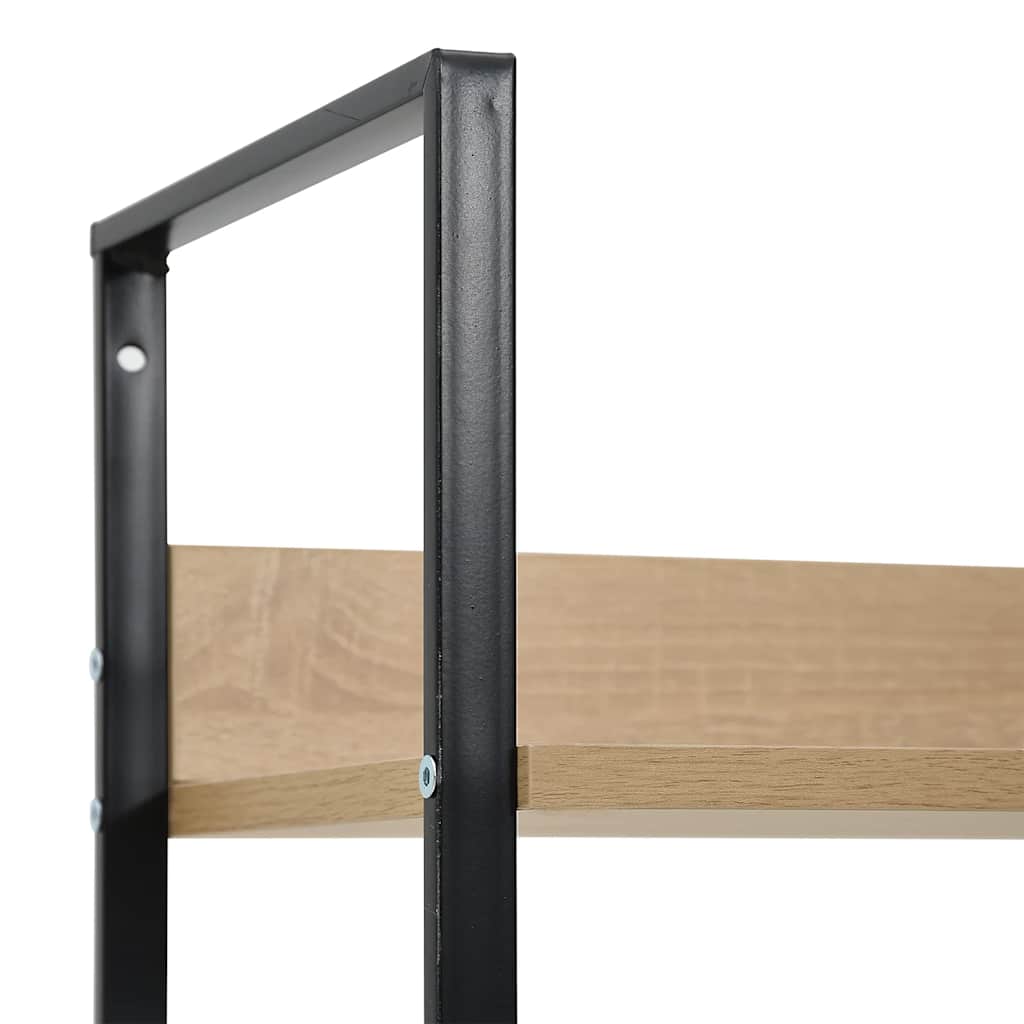 Bookshelf with 3 Shelves Oak Finish 60 * 27.6 * 90.5 cm Wood Based Material