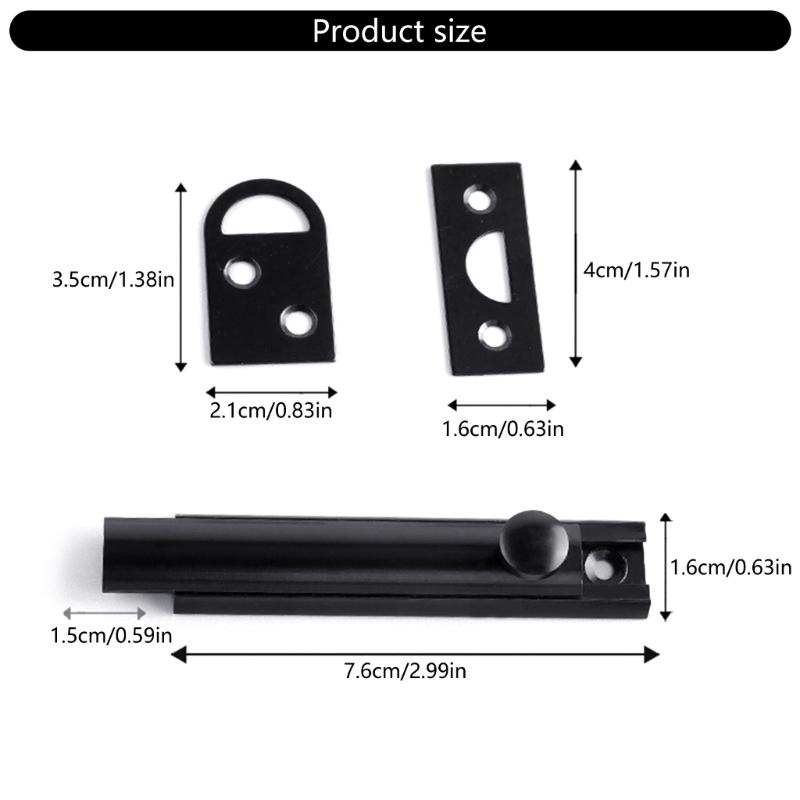 Multifunction Sliding Door Security Lock Iron 90/180 Degree Mounting Option Double Door Sliding Bolt Lock for Household Use