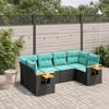 VidaXL Garden Lounge Set with Cushions 6 Pcs, Patio Sofas, Furniture Set, Outdoor Terrace Furniture, Black 3227100