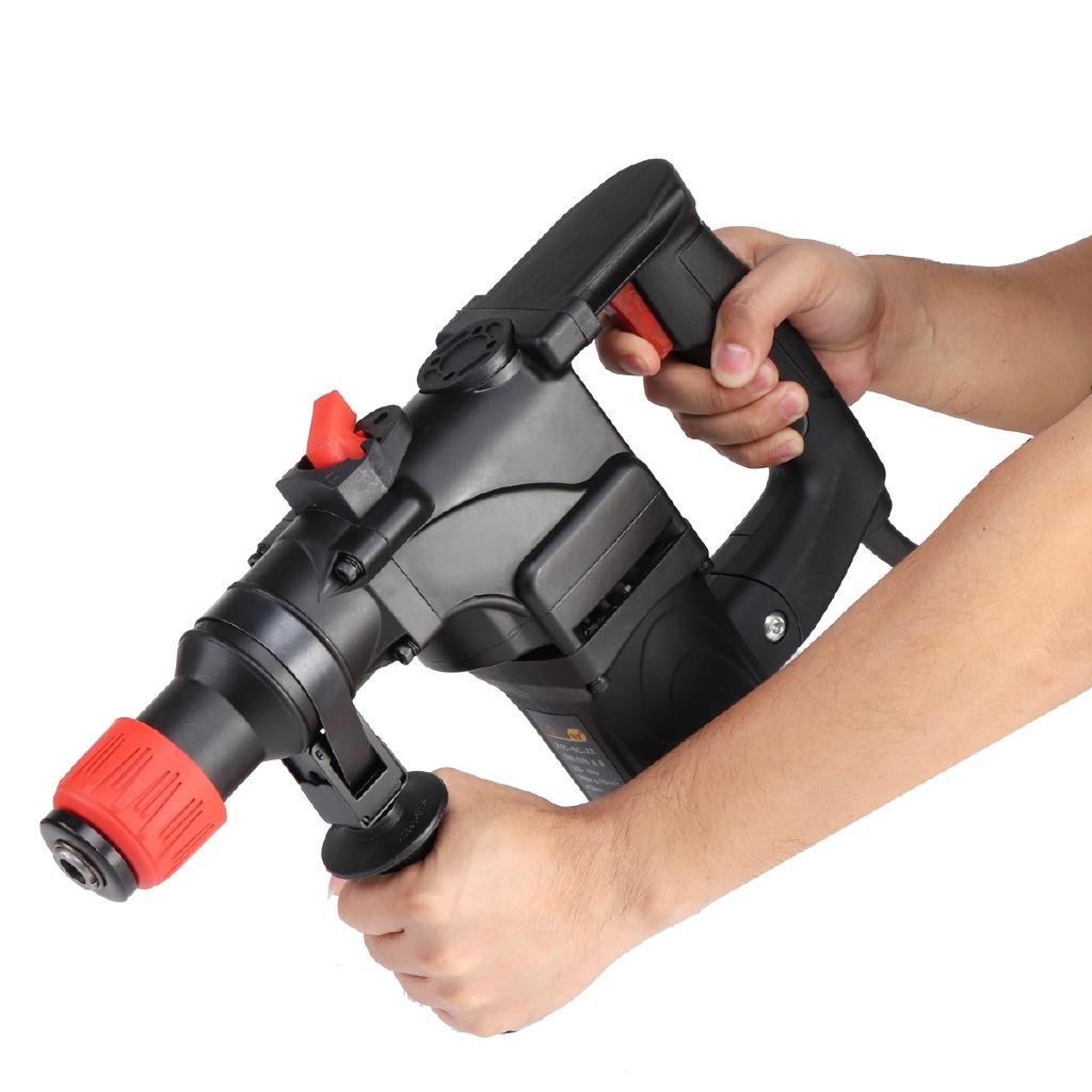 Industrial Power Tools Heavy Impact Electric Hammer Concrete Breaker For Square Drill 360D Rotary Sub-handle 1680W AC 220V