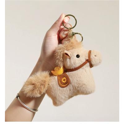 Adorable 2026 Year of The Horse Plush Doll Realistic Pony Figure Keychain Cute Soft Toy for New Year Gift & Decor