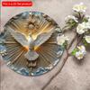 2D Flat 1pc 20*20m Christ The Spirit Dove Wall Art Wood Relief, Welcome Door Rustic Wooden Sign Peace Doves Front Door Sign Farmhouse Wall Sign