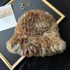 Cartoon Style Wool Beanie With Plush Fur Material And Adjustable Fit For Casual Wear