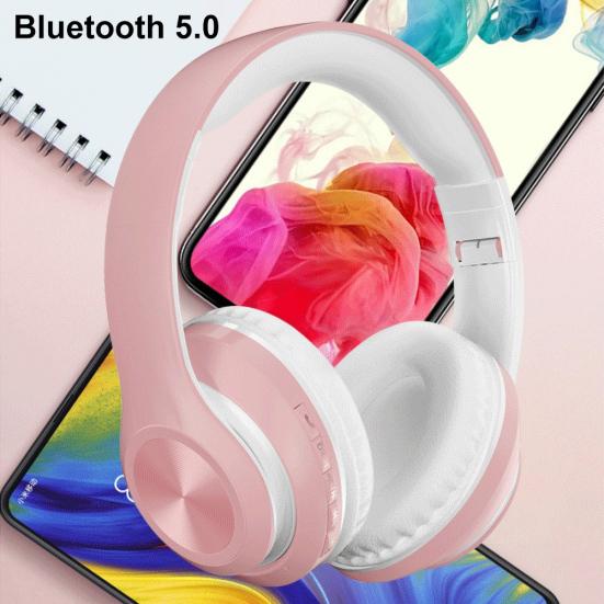 P68 Bluetooth-compatible 5.0 Foldable Rechargeable Wireless Headset HiFi Sound Headphones