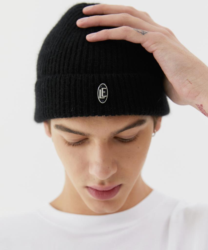 TRIP LE SENS Le Logo Angora Knit Beanie_Black