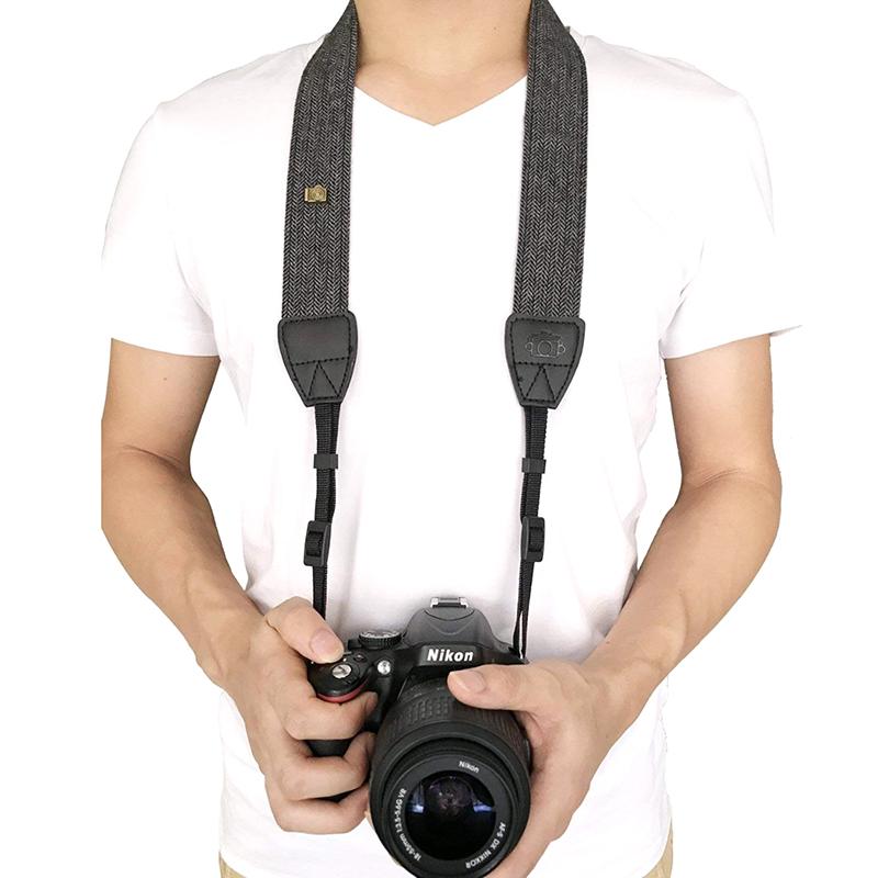 Tragbarer Kameragurt, Kamera-Schulter-Hals-Gurt, Vintage-Gurt, 100 % Baumwolle, Kameragurt für Sony Nikon Canon Olympus DSLR-Kamera