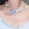 2026 Trendy Handmade Beaded Colorful acrylic Bowknot Star Pendant Necklace For Women Summer Y2k Sweet Aesthetic Neck Jewelry