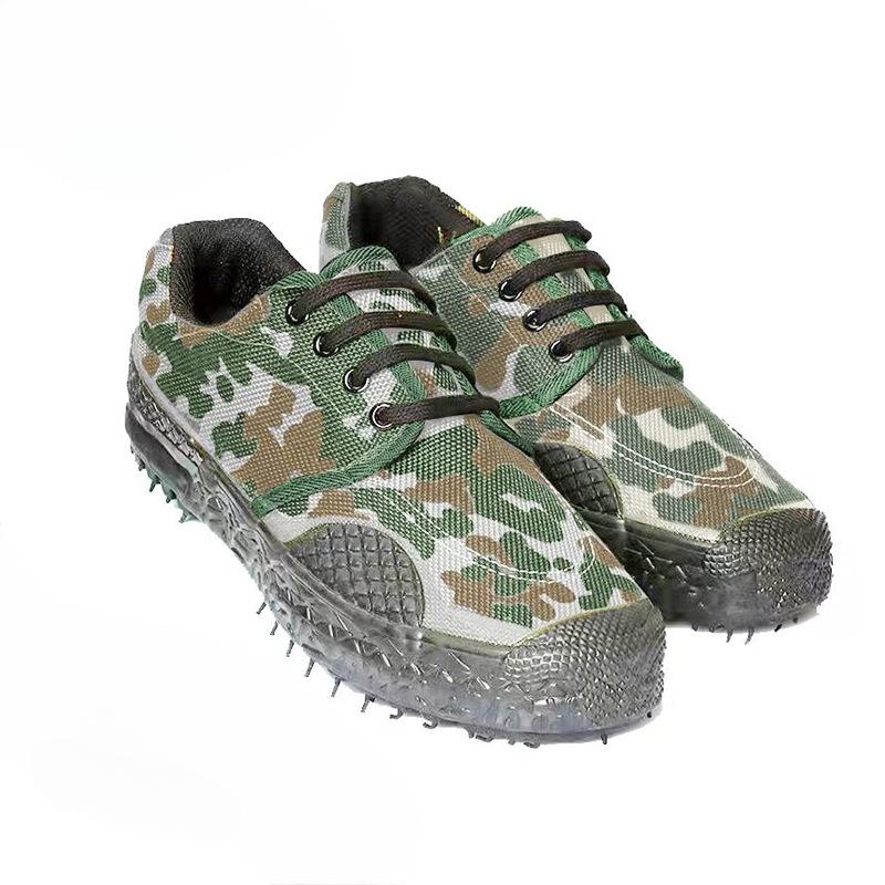 Men's Pure Rubber Sole Camouflage Shoes, Workwear Shoes, Wear-resistant, Breathable, Comfortable and Casual Shoes