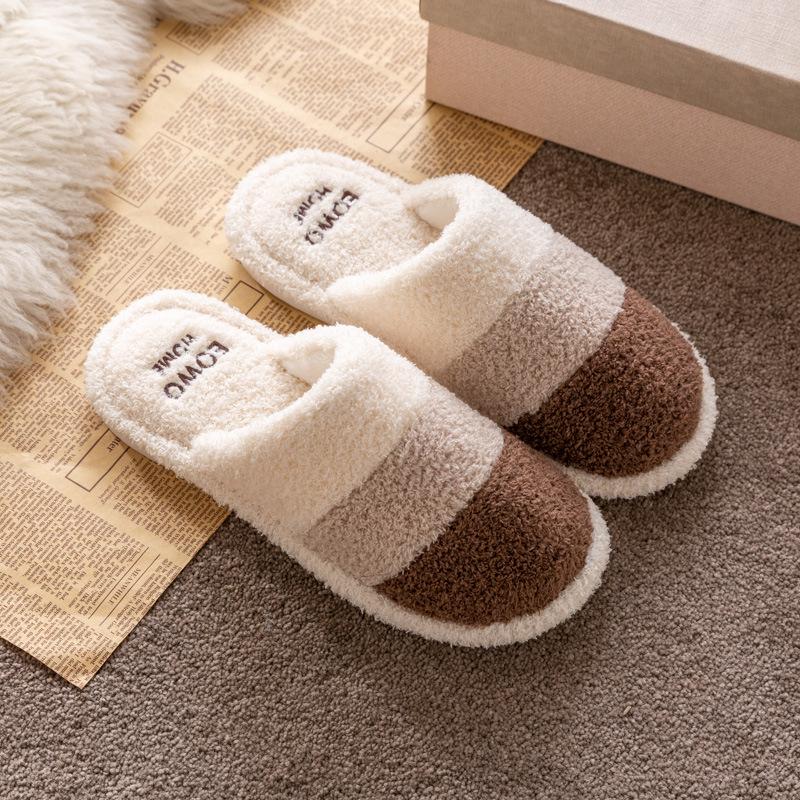 Popular Plush Cotton Slippers: Non-Slip, Warm Winter Footwear for Women, Men, and Couples – Perfect for Indoor or Outdoor Use.