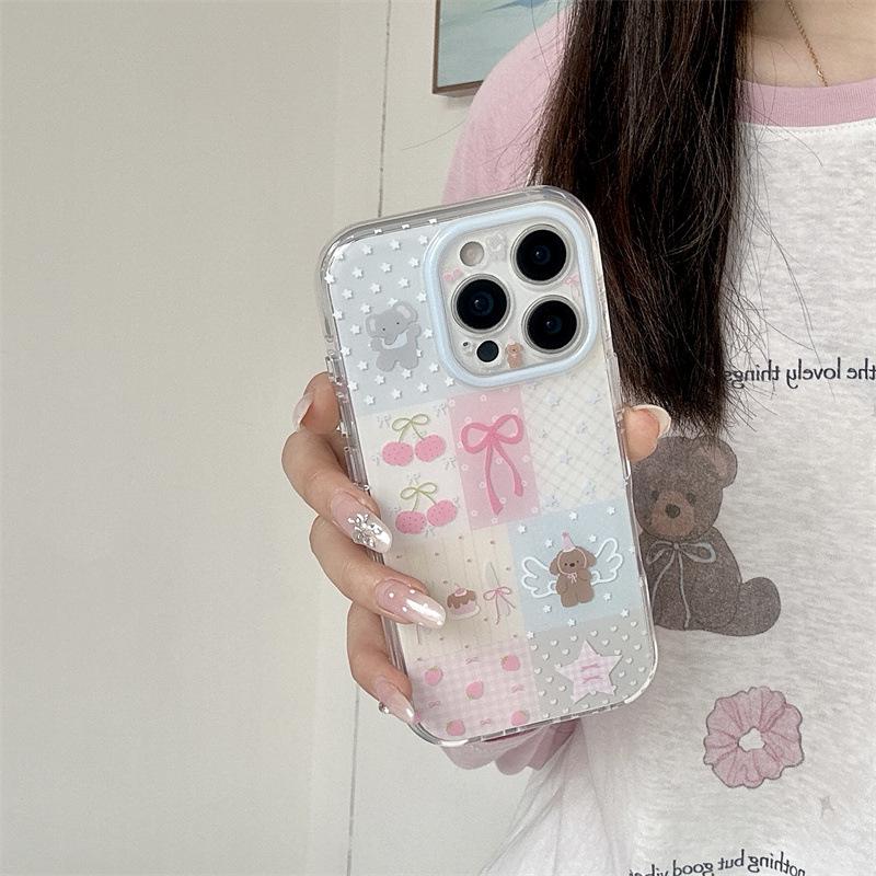 

Color Block Bear & Elephant iPhone 17/16/15 Pro Max Case iPhone 16 Pro Max