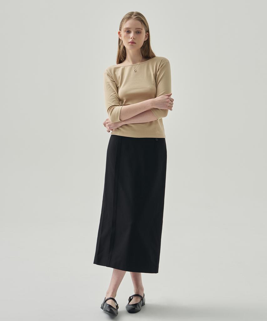Deuloupisumeon Soft Basic Boat Neck T-Shirt [Lilac]