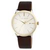Men's Watch - Malik - Brown Leather - Gold 41 Mm Round Case - 5 ATM Water Resistance