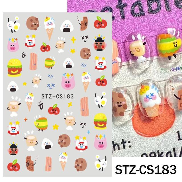 Nail Art Stickers, Cartoon Cute Pet Kitten Cat Expression Cat Paw Adhesive Nail Stickers