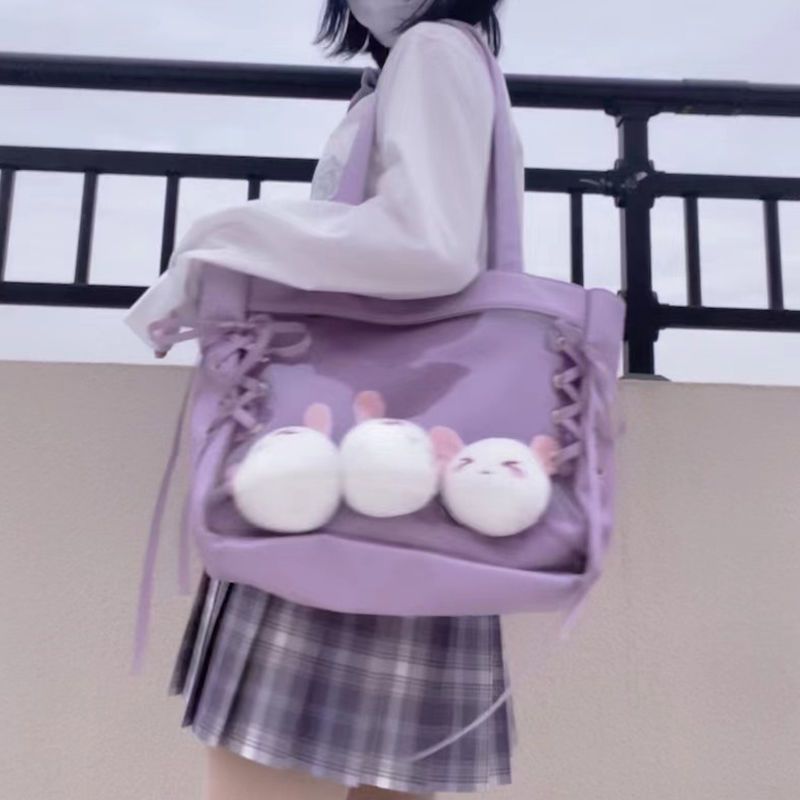 Harajuku Bow White Ita Bag Women