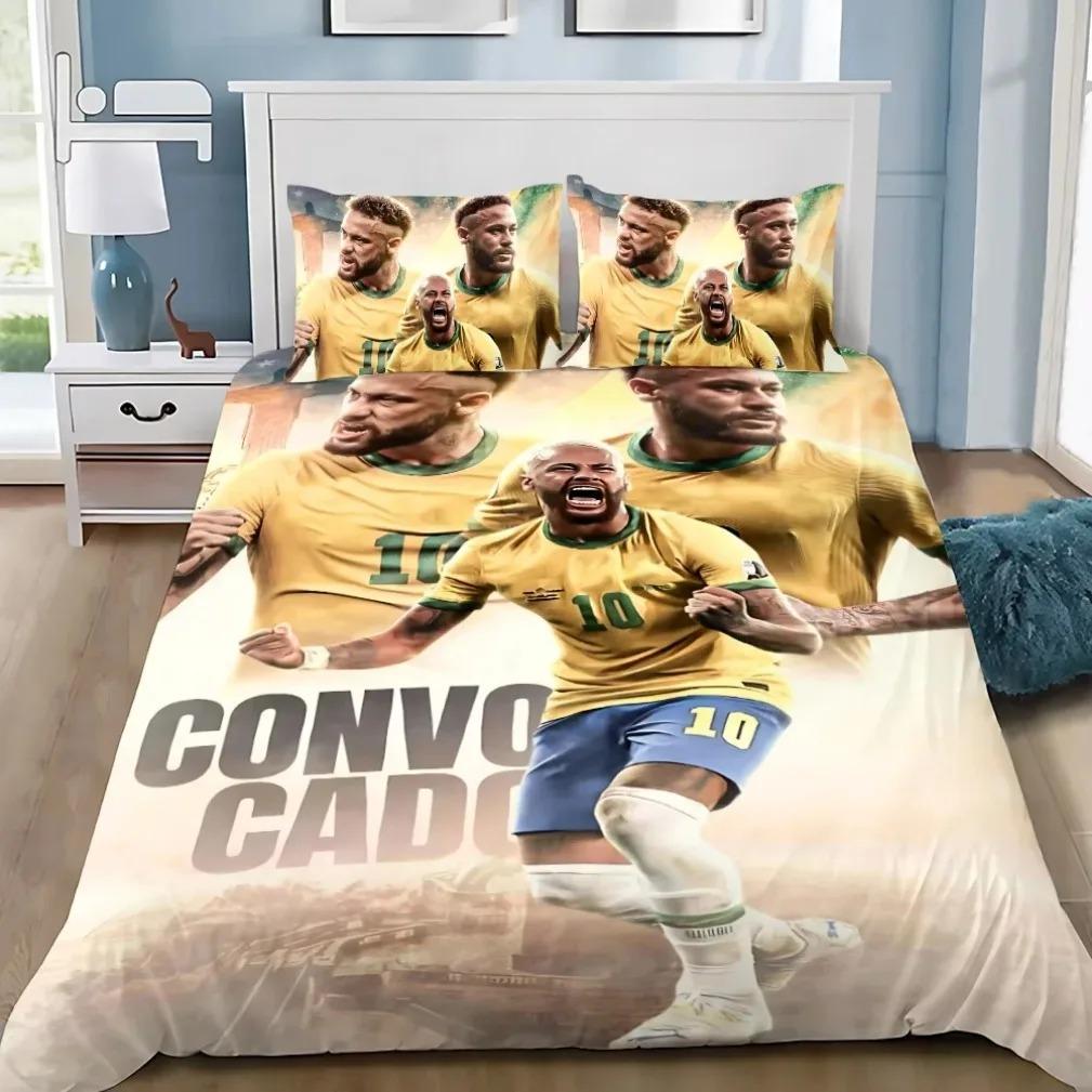 3D Printed Football Star Neymars Bedding Set Football Star Neymars Duvet Cover Pillowcase 2/3pcs 3D Prints Quilt Covers
