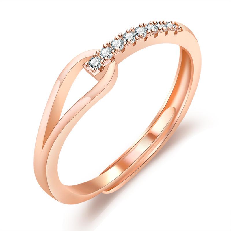 2022 Korean Fashion Women's Diamond Flash Open Ring - Stylish Hollow Design