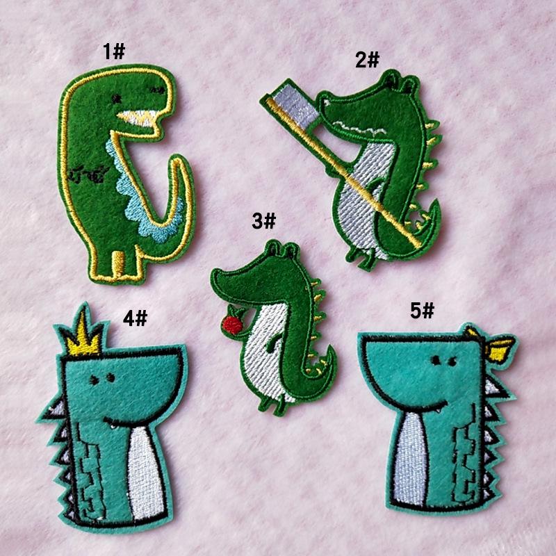 Cute Dinosaur Cartoon Embroidered Patch for Clothing & Jeans DIY Decoration