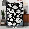 1pc Halloween Gift Cartoon Pattern Blanket Polyester Fabric Machine Washable Suitable for Bedroom Living Room Decoration