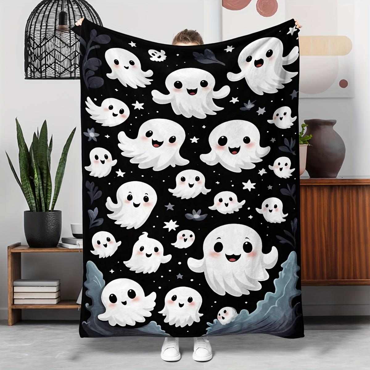 

1pc Halloween gift cartoon pattern blanket polyester fabric machine washable suitable for bedroom living room decoration 75x100cm