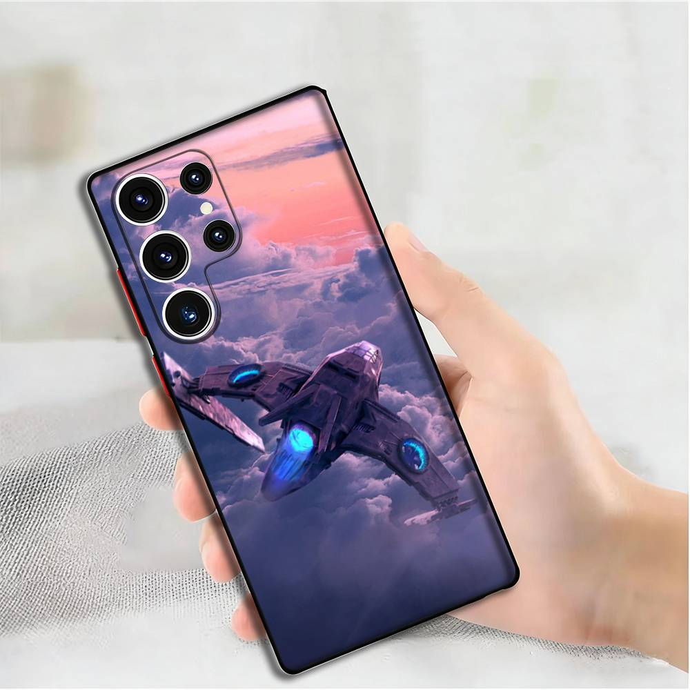 

Futuristic Spaceship Phone Silicone Case for Samsung S24,22,20,23,21,20 Ultra Plus Lite 5G Print Cover Samsung S24Plus