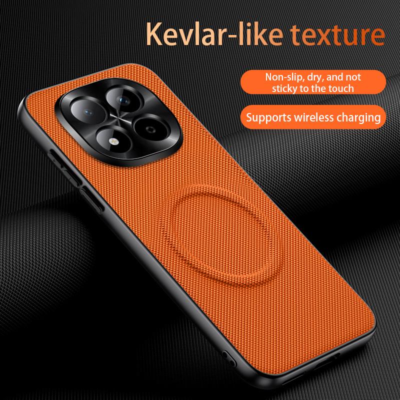 Case For Xiaomi Redmi Note 15 Pro 5G For MagSafe Magnetic Matte Fine Grained Leather Shell Metal Lens Frame Cover Bumper