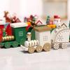 Wooden Mini Train Decor Set Christmas Party Snowman Ornament Plastic or Wooden Tabletop Cake Decoration Props Train Kids Toys