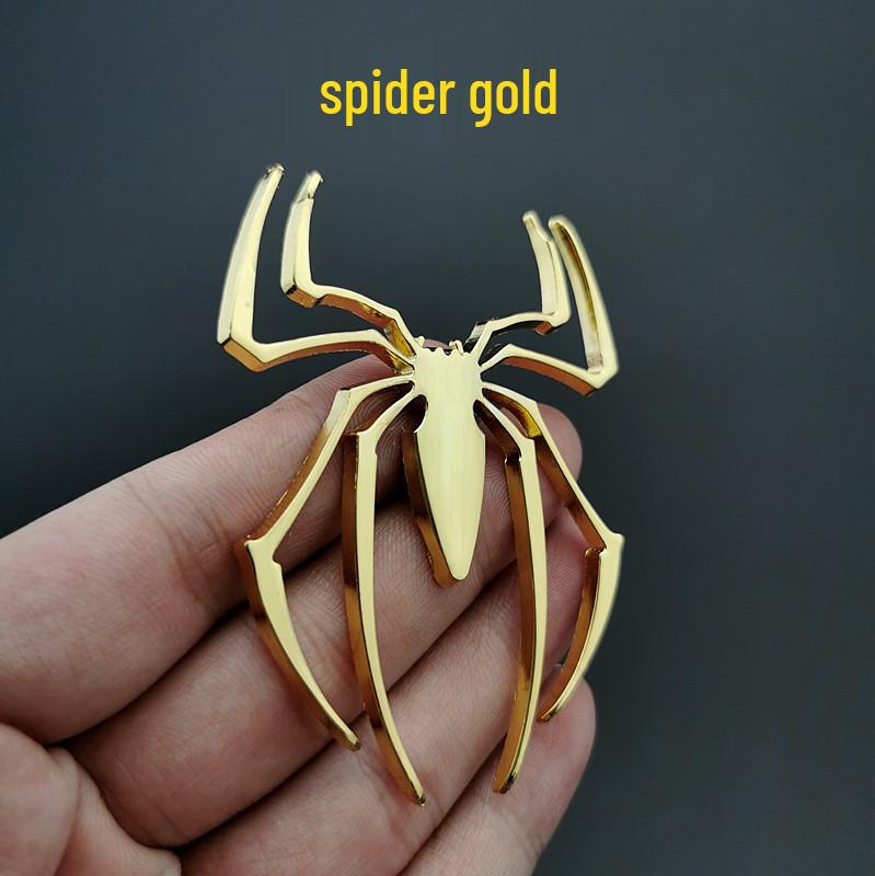 Spider-Man Car Logo Metallic Animal Sticker - Spider Rear Symbol for Side Door, Scratch Cover