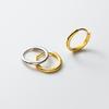 925 Sterling Silver Simple Circle Ear Buckle14mm - 18mm Platinum Plated Hypoallergenic Hoop Earrings For Women Jewelry